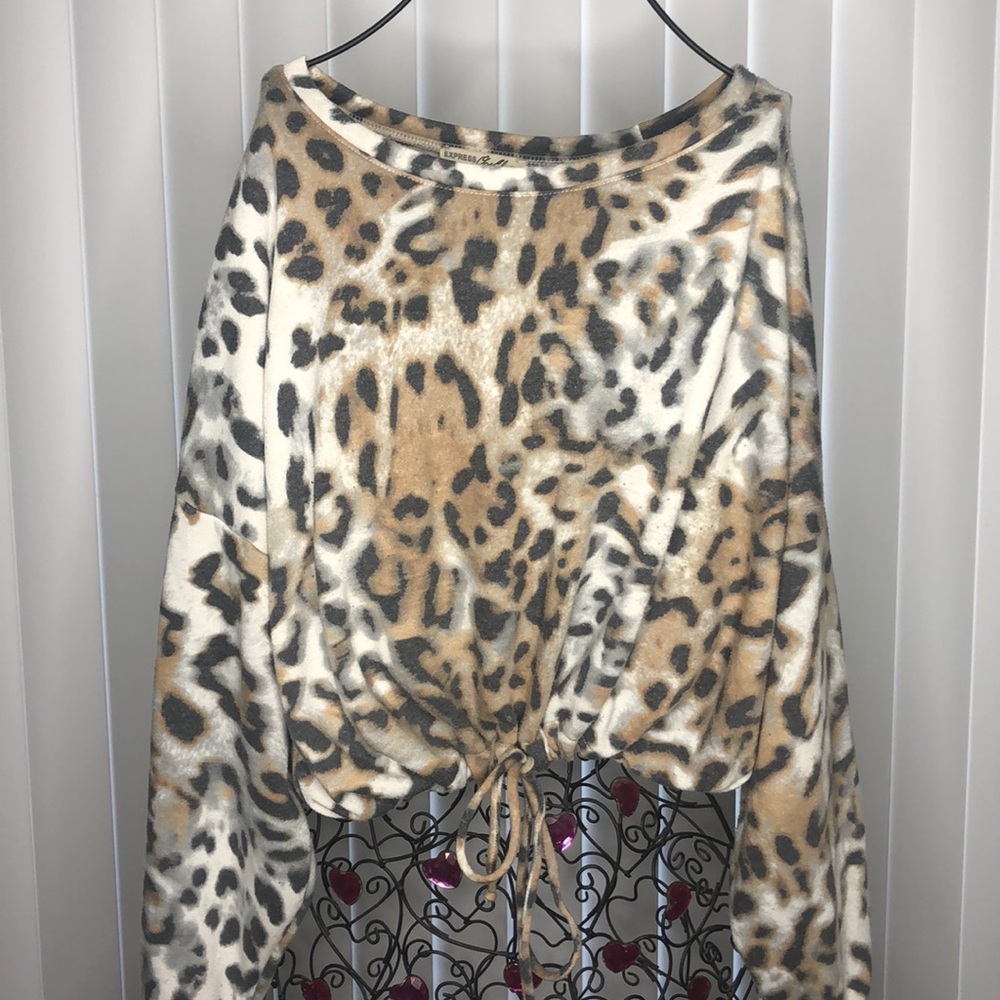 Cheetah print cropped sweater